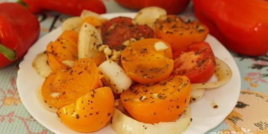 Рецепт ароматной закуски из помидоров