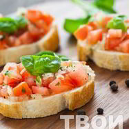 Рецепт Брускетты с базиликом