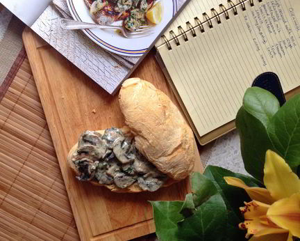 Брускетта с грибами