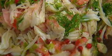 брускетта с крабами