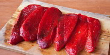 брускетта с печеным перцем и фетой