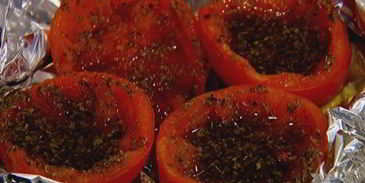 брускетта с помидорами-гриль и артишоками