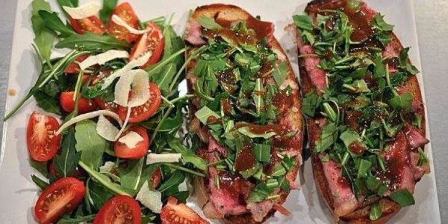 Рецепт брускетты с ростбифом