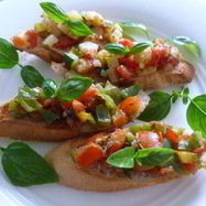 Рецепт Брускетты с цуккини и болгарским перцем