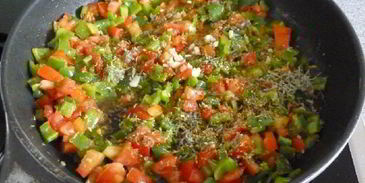 брускетта с цуккини и болгарским перцем