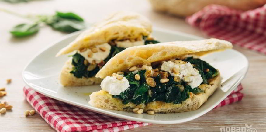 Рецепт брускетты со шпинатом