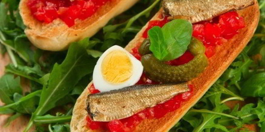 Рецепт брускетты со шпротами