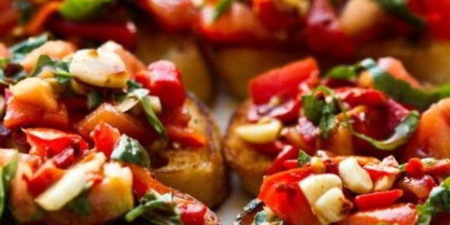 Рецепт торжественно-красной брускетта