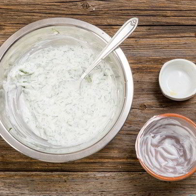 Грильбургер с дзадзики