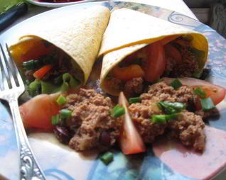 Буррито с фасолью и фаршем