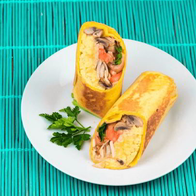 Буррито с грибами на завтрак