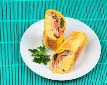 Буррито с грибами на завтрак