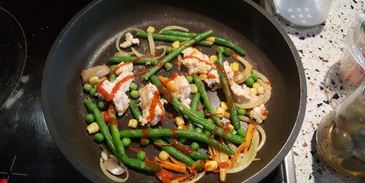 буррито с курицей и стручковой фасолью