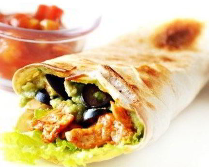 Буррито с курицей на гриле и фасолью