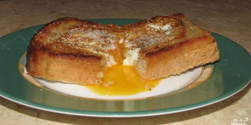 Рецепт бутерброда с яйцом на сковороде