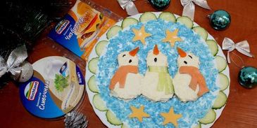 бутерброды поющие снеговики в шарфиках