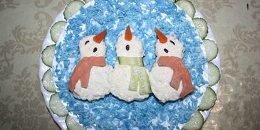 бутерброды поющие снеговики в шарфиках