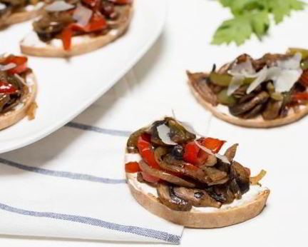 Бутерброды с грибами и перцем