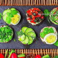 Рецепт Бутербродов с овощами и зеленью