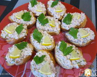 Бутерброды с печенью трески