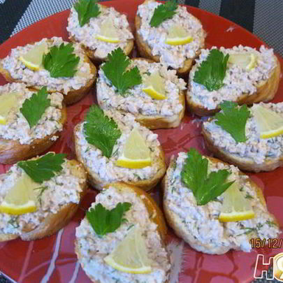 Бутерброды с печенью трески