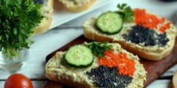 бутерброды с тунцом и икрой