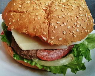 Чизбургер с телячьей котлетой гриль