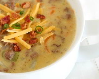 Чизбургер-суп с фаршем