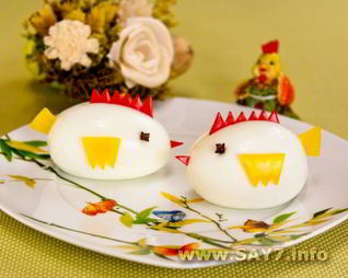 Фаршированные яйца Цыплята