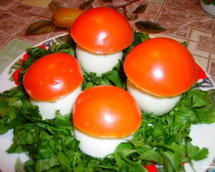 Яйца фаршированные Грибная полянка