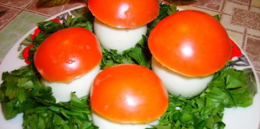 Рецепт яиц фаршированных грибная полянка