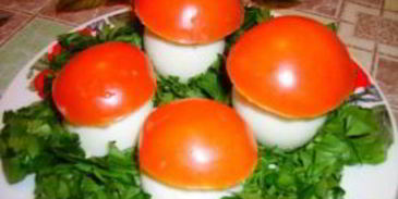 яйца фаршированные грибная полянка