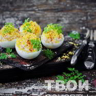 Рецепт Яиц, фаршированных кальмарами