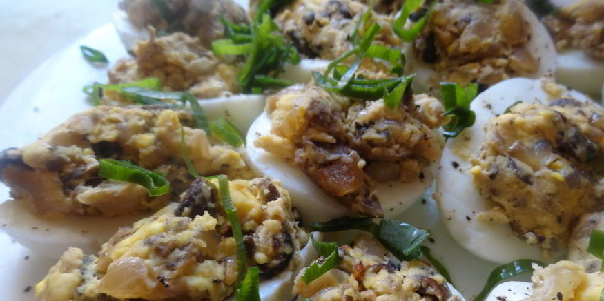 Рецепт яиц фаршированных с грибами