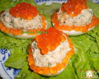 Яйца фаршированные тунцом