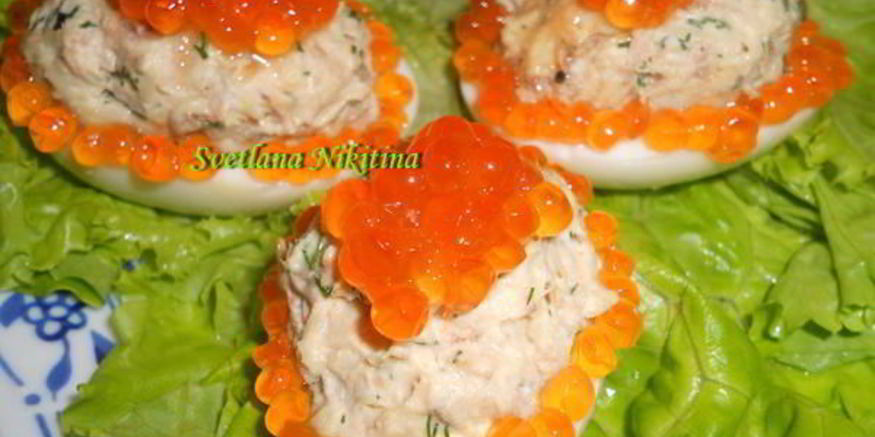 Рецепт яиц фаршированных тунцом