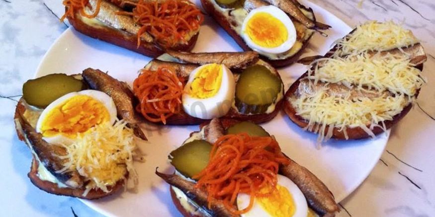 Рецепт бутербродов со шпротами гренки