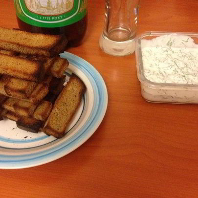 Чесночные гренки к пиву