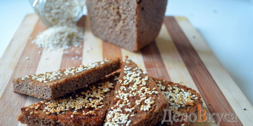 Рецепт гренков из черного хлеба с кунжутом