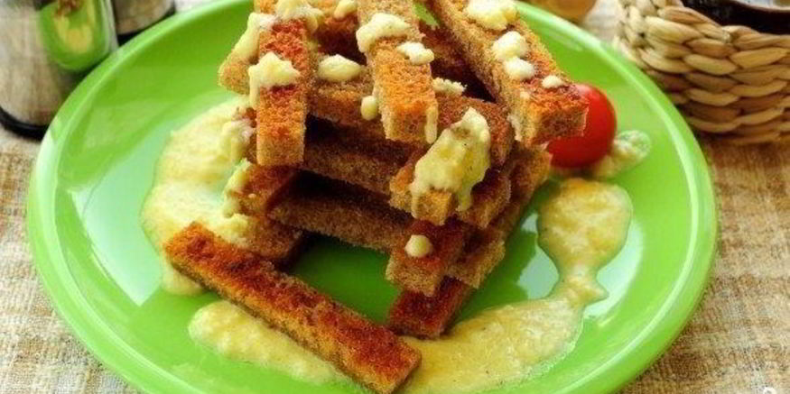 Рецепт гренков с чесноком и яйцом