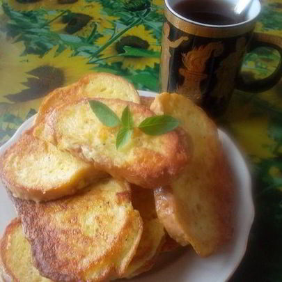 Гренки с картофелем и брынзой