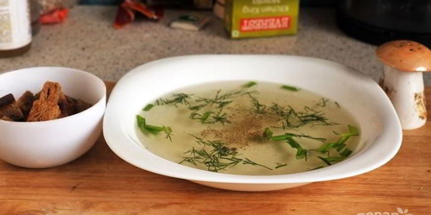 Рецепт гренков с куриным бульоном