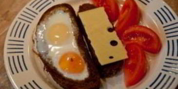 гренки с яйцом и сыром