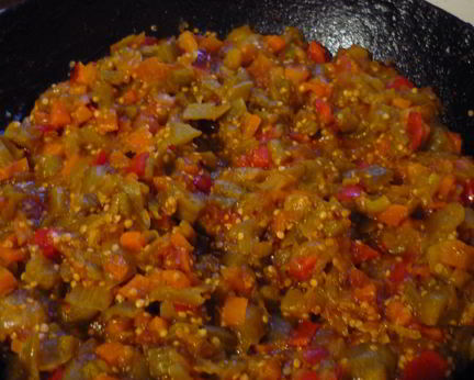 Жареная баклажанная икра кусочками