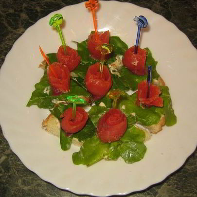 Канапе из красной рыбы