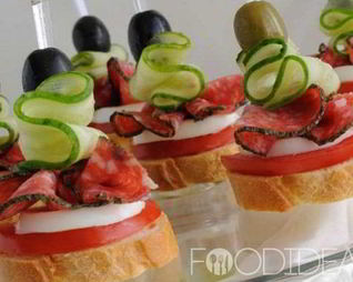 Канапе с колбасой