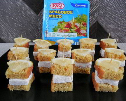 Канапе с крабовым маршмеллоу