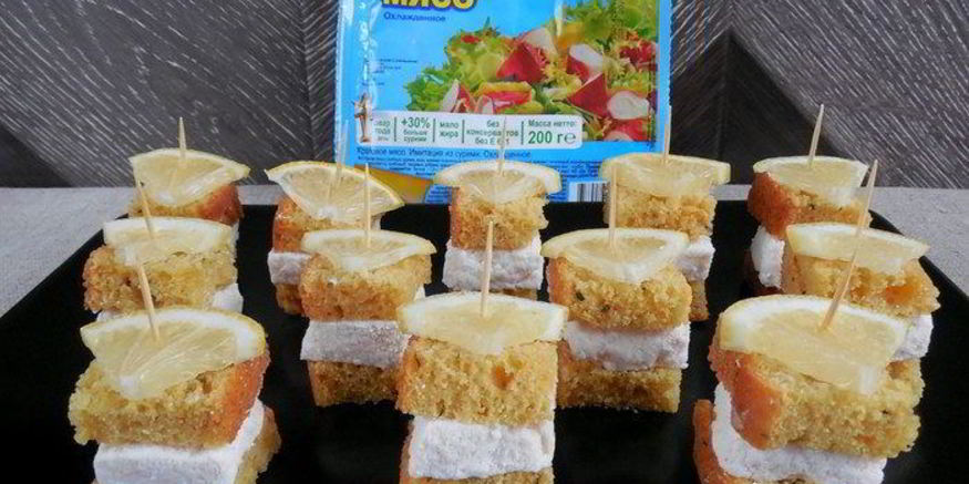 Рецепт канапе с крабовым маршмеллоу