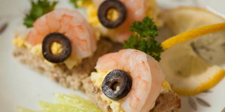 Рецепт канапе с креветками