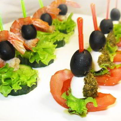 Канапе с раковыми шейками